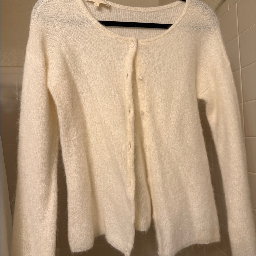 Sezane Soft Cream Knit Cardigan - Picture 5 of 6